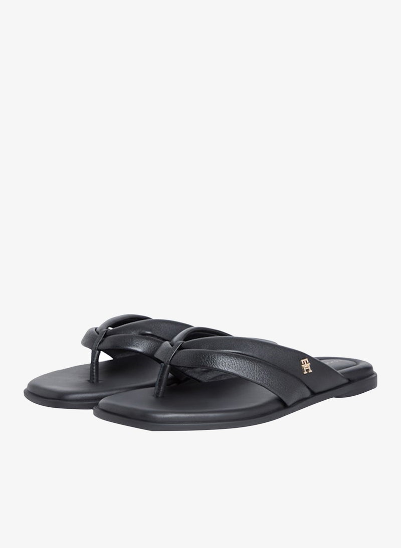 TOMMY HILFIGER Leather Toe Post Flip Flops - Image 3